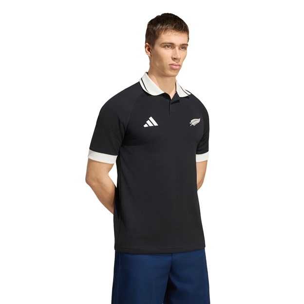 All Blacks Mens Leisurewear Polo 26/27 All Black - Model Front View