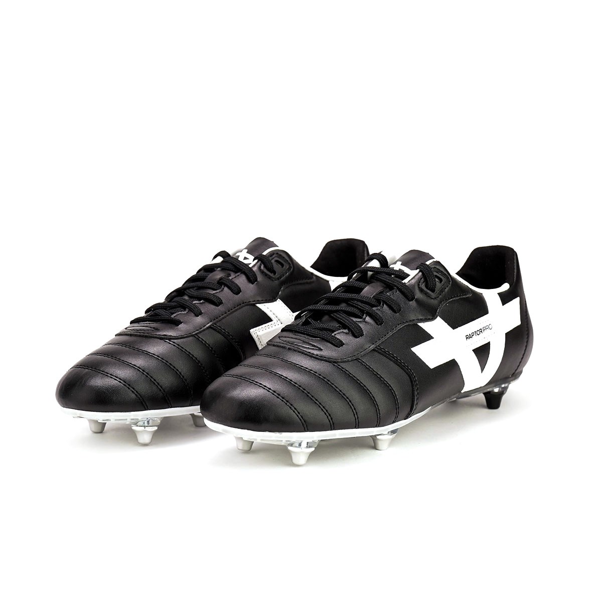 Oxen Adults Raptor Pro 6 Stud Soft Ground Rugby Boots Black - Front