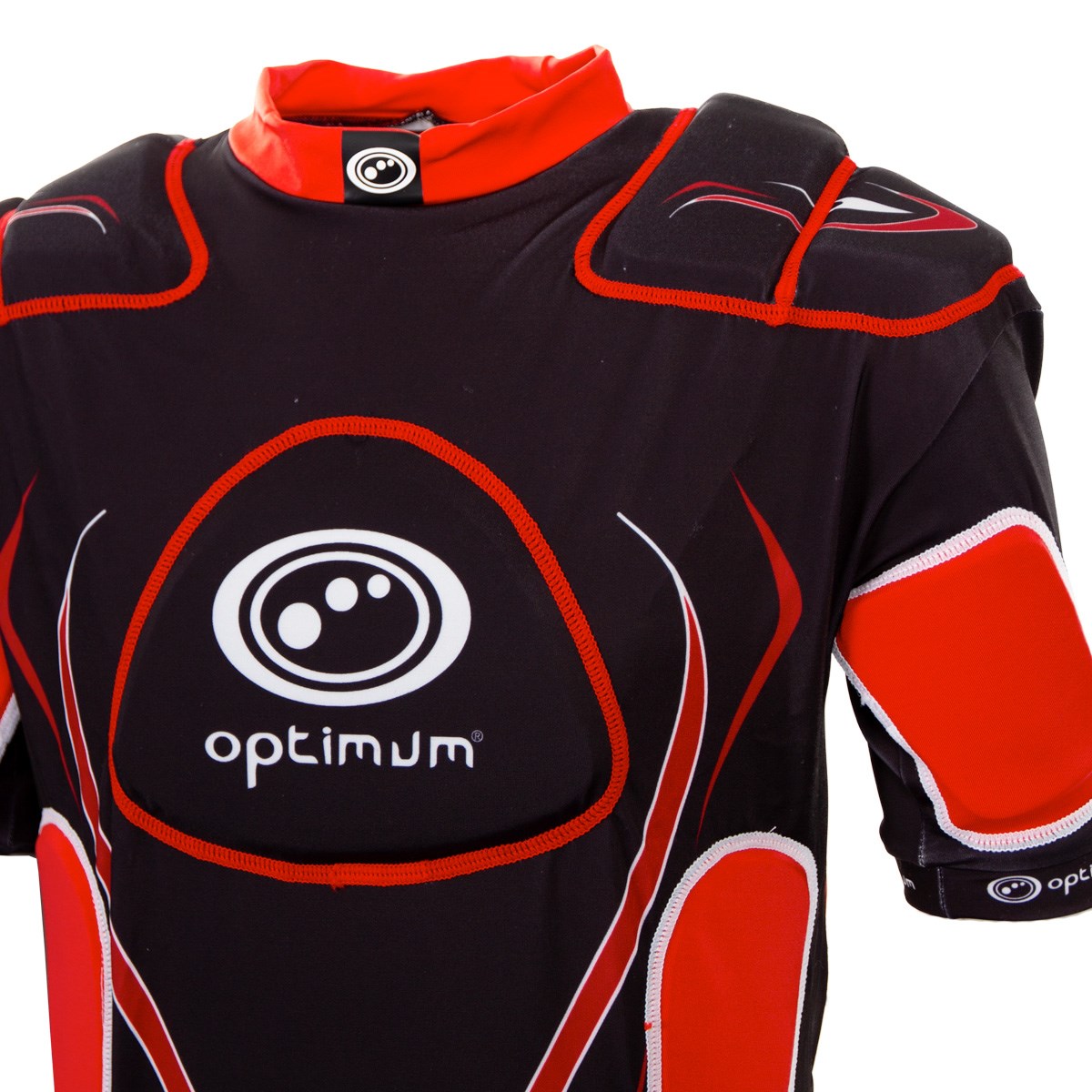 Optimum Adults Inferno Top Shoulder Pads – Black and Red