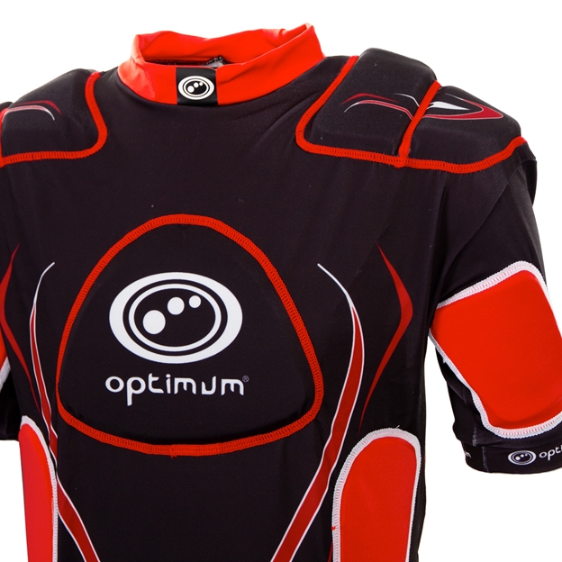 Optimum Adults Inferno Top Shoulder Pads - Black and Red