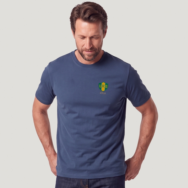 Brazil 1891 T-Shirt Petrol Blue - Model Front View