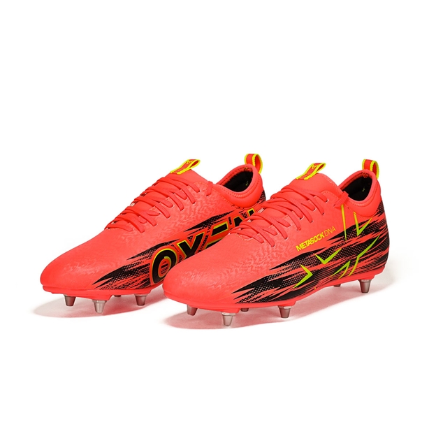 Oxen Kids Meta X 6S Soft Ground Rugby Boots Orange Blaze - Pair