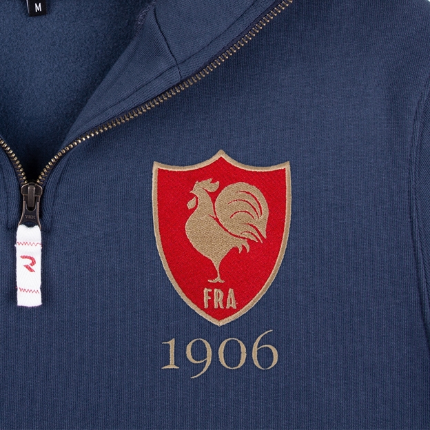 France 1906 Quarter Zip Sweatshirt - Petrol Blue