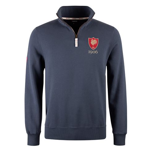 R1823 France Champions 2026 Quarter Zip Top Petrol Blue - Front