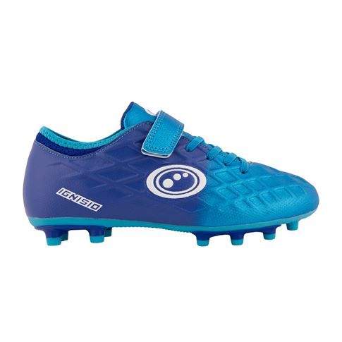 Optimum Kids Ignisio Easy Fasten Moulded Stud Firm Ground Boots – Blue