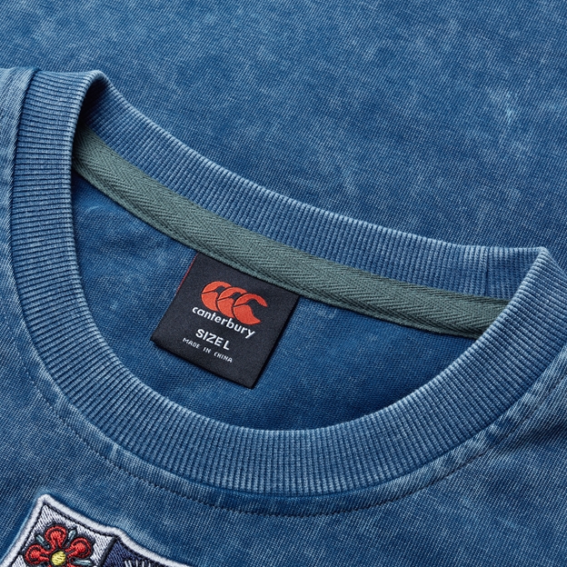 mens heritage t-shirt blue - detail
