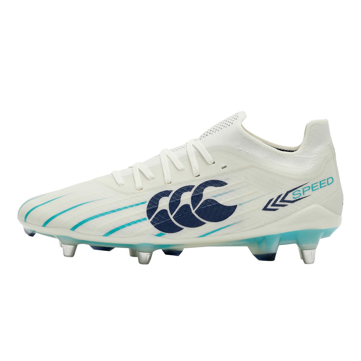 Canterbury Adults Speed Falcon 2.0 Elite Soft Ground Rugby Boots White - Front View