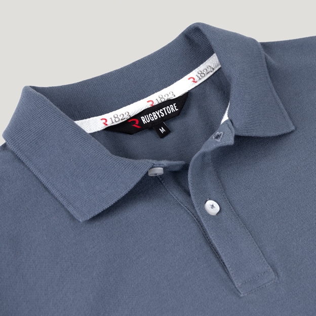 France 1906 Heritage Pure Cotton Polo Petrol Blue - Collar Close-up