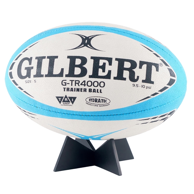 Gilbert Wooden Rugby Ball Stand Black - Model