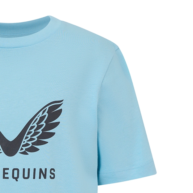 Harlequins Kids Presentation Tee 25/26 Sky Blue - Neck