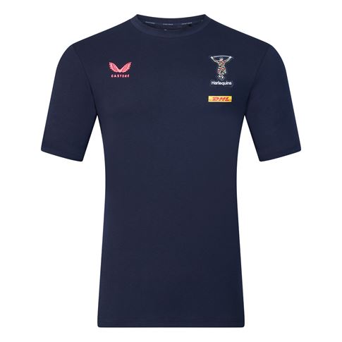 Harlequins Mens Off Pitch T-Shirt 26/27 Navy - Front View