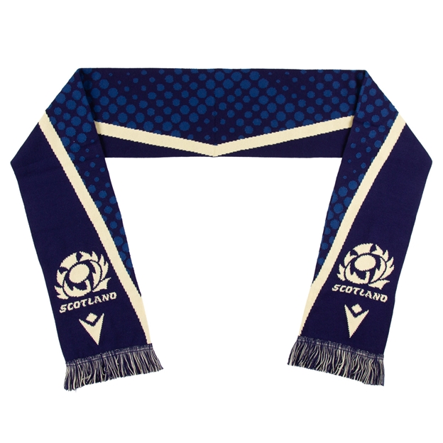 Scotland Scarf 26/27 Navy and Sand - Front View