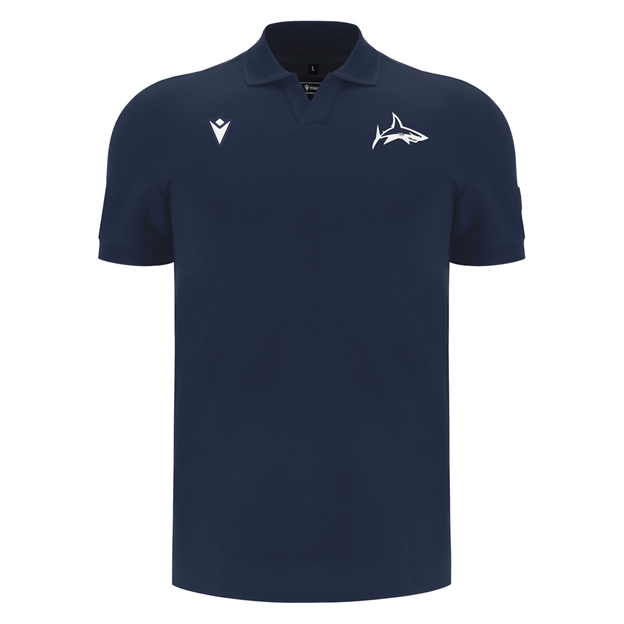 Sale Sharks Mens Travel Polo 26/27 Navy - Front View