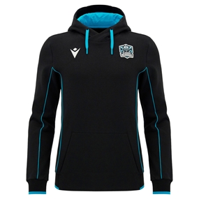 Glasgow Warriors Mens Travel Hoodie 26/27 Black - Front View