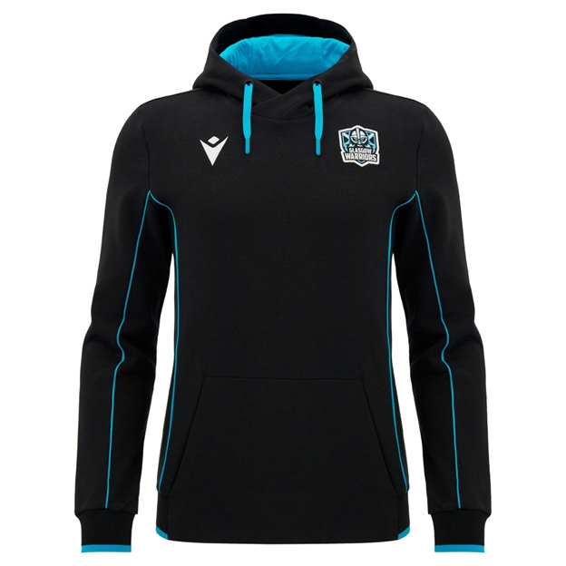 Glasgow Warriors Mens Travel Hoodie 26/27 Black - Front View