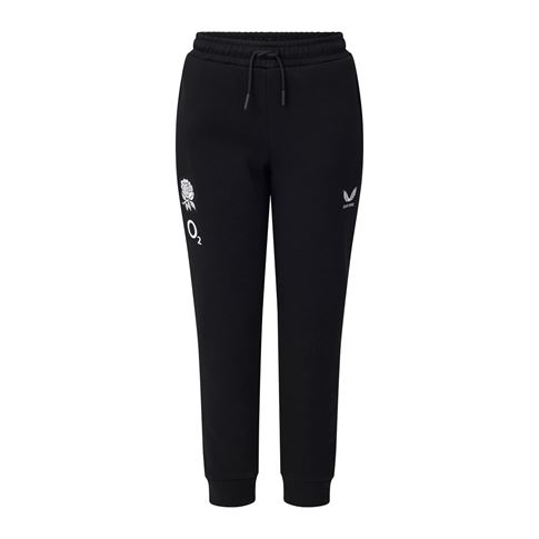 England Kids Off Pitch Jogger Pants 26/27 Castore Black - Front View