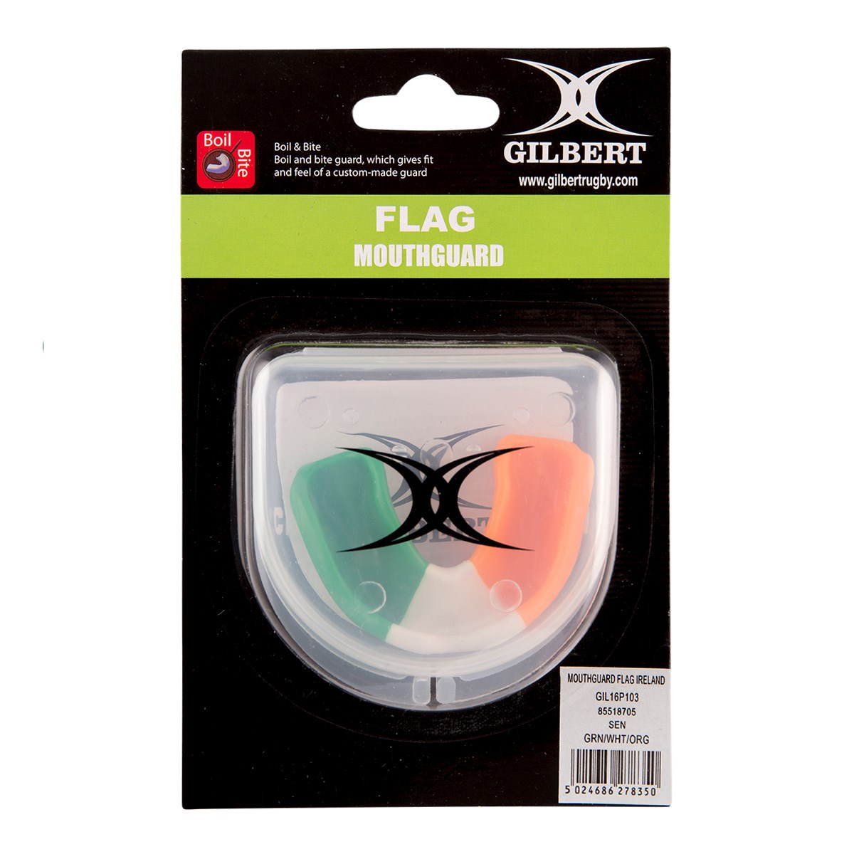 Gilbert Ireland Flag Mouthguard - Front View