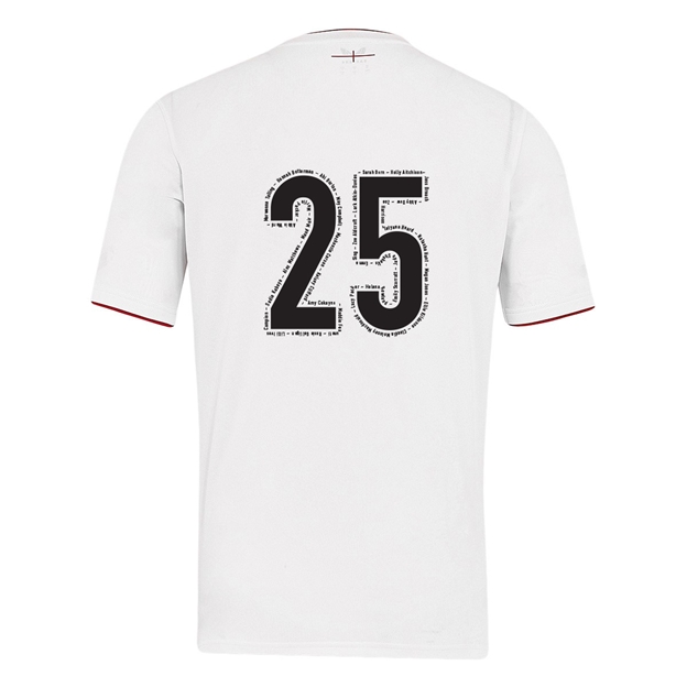 Womens World Cup Champions England Mens Home Rugby Shirt White - Back
