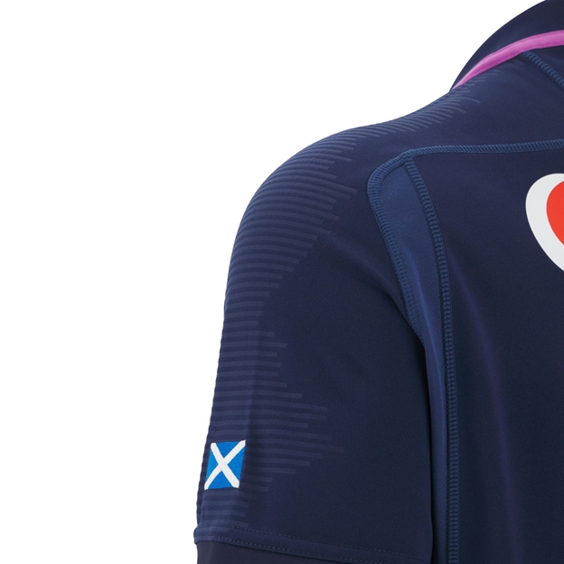 Scotland Mens Home Rugby Shirt 25/26 Navy - Scotland Flag Embroidery on Sleeve