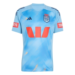 New South Wales Blues Mens Performance T-Shirt 26/27 Light Blue - Front View