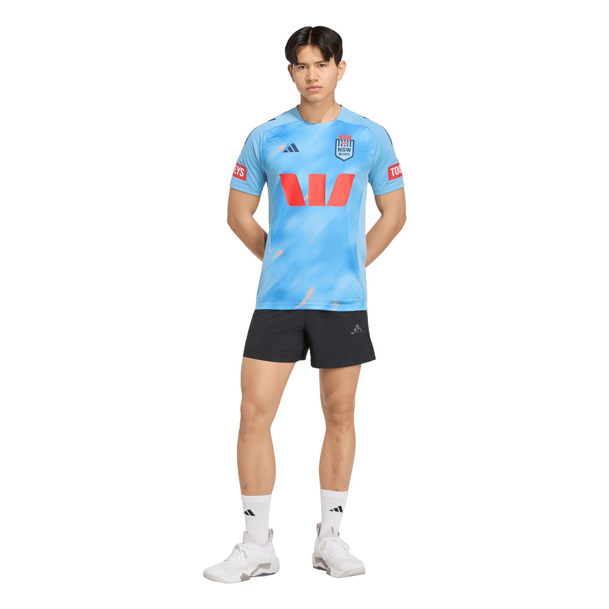 New South Wales Blues Mens Performance T-Shirt 26/27 Light Blue - Front View