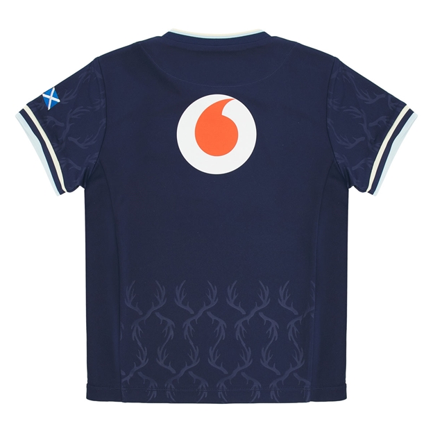 Scotland Infants Home Rugby Shirt 26/27 Navy and Sand - Back View