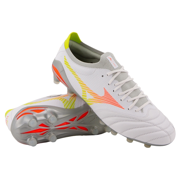 Mizuno Adults Morelia Neo V β Pro Firm Ground Rugby Boots White - Front View