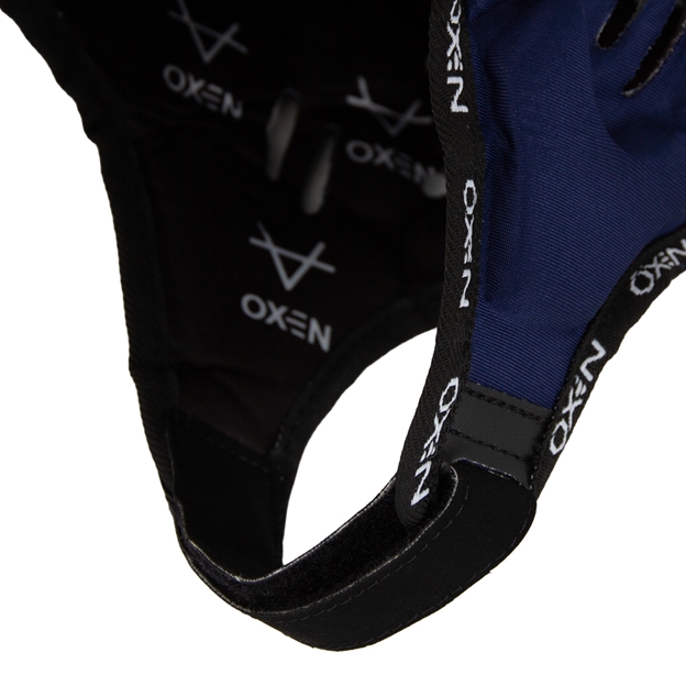 Oxen Adults Pro Headguard 25/26 Navy - Chin Strap Detail
