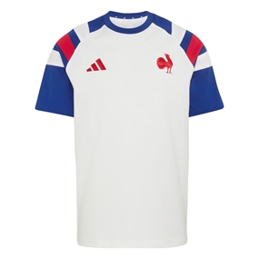 France Mens Travel T-Shirt 26/27 White - Front View