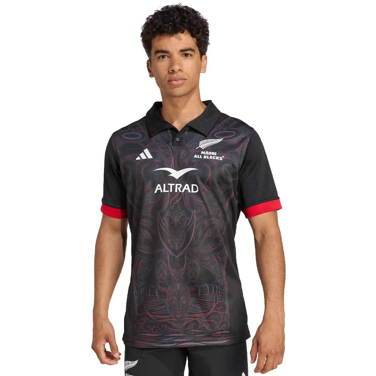  MAORI ALL BLACKS プラクティスシャツ Oサイズ Maori All Blacks Mens Home Rugby Shirt 25/26 - Short Sleeve Black