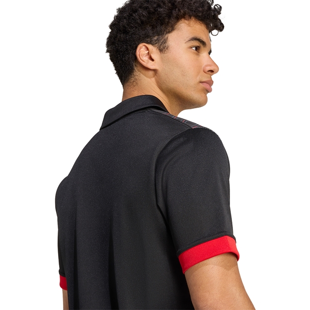 Maori All Blacks Mens Home Rugby Shirt Short Sleeve Black 25/26 - Model Close-up