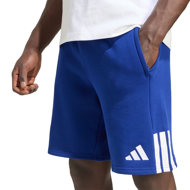 France Mens Travel Shorts 26/27 Mystery Ink - Model Adidas Logo Close-up