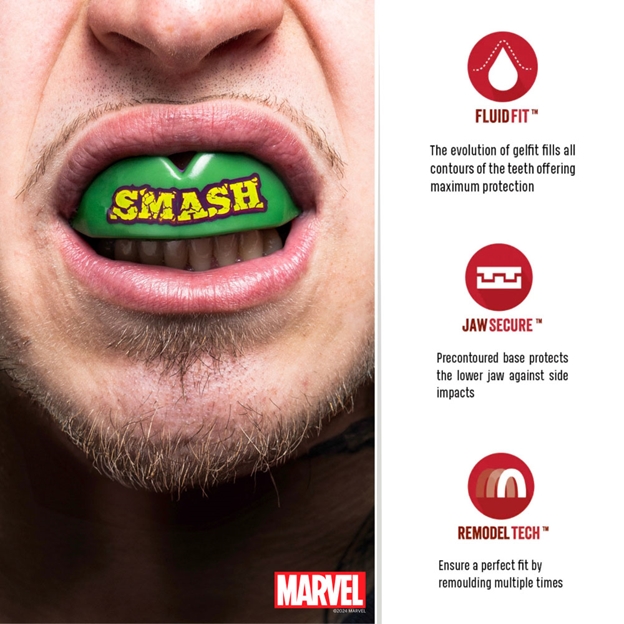 SafeJawz Marvel The Hulk Mouthguard Features