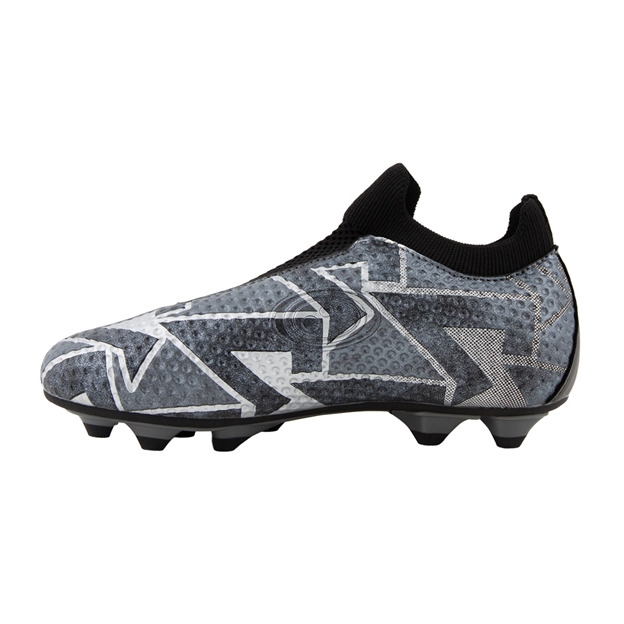 Optimum Kids Aztec Laceless Moulded Stud Rugby Boot Ice Grey - Instep View