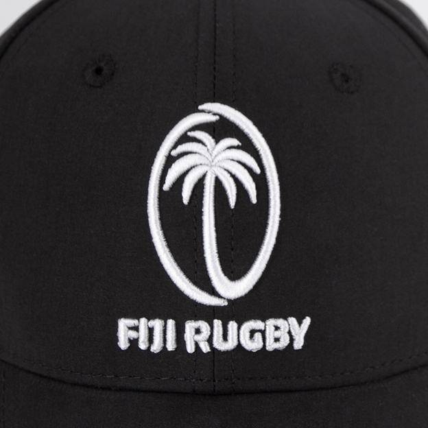 Fiji Adults Cap 26/27 Black - Embroidery Close-up
