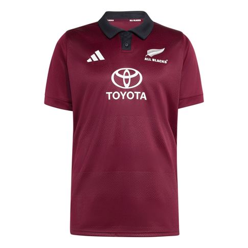 All Blacks Mens Training Rugby Shirt 26/27 Maroon - Front View