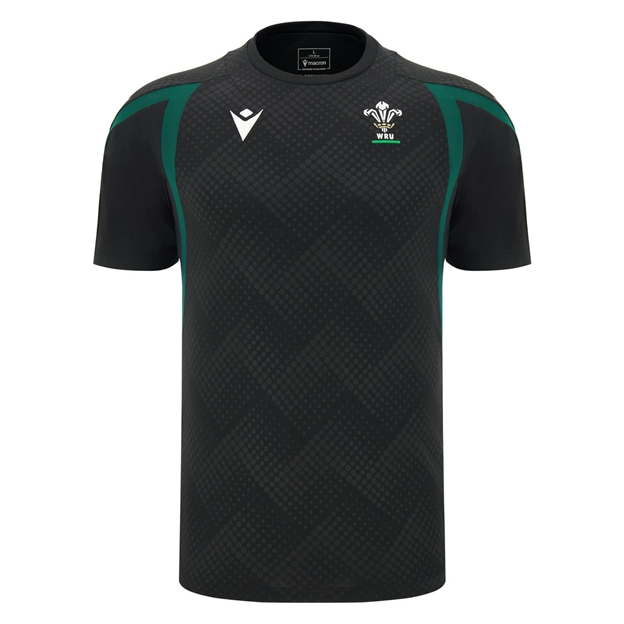 Wales Mens Training T-Shirt 26/27 Black - Front View