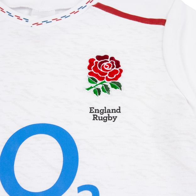 England Baby Home Kit Shorts & T-Shirt 26/27 White - RFU Rose Close-up