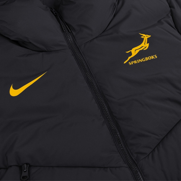 South Africa Springboks Mens Padded Jacket 26/27 Black - Close-up View