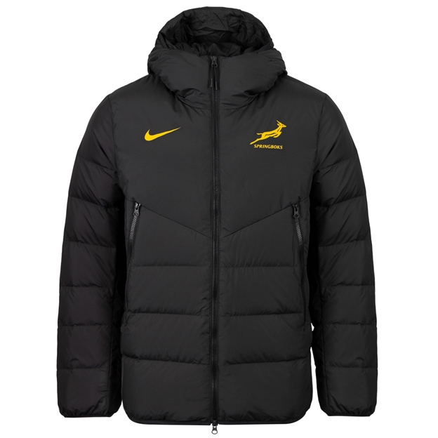 South Africa Springboks Mens Padded Jacket 26/27 Black - Front View