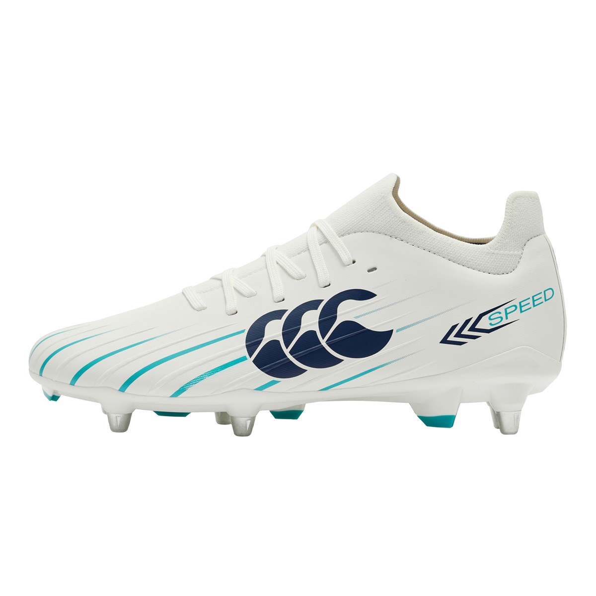 Canterbury Adults Speed Falcon 2.0 Pro Soft Ground Rugby Boots White - Front View