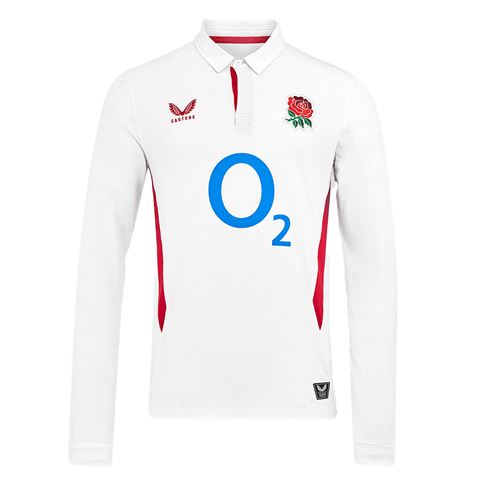 England Mens Home Classic Long Sleeve Rugby Shirt 25-26 - Front