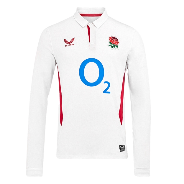 England Mens Home Classic Long Sleeve Rugby Shirt 25-26 - Front