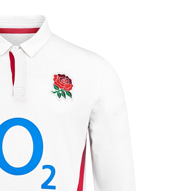 England Mens Home Classic Long Sleeve Rugby Shirt 25-26 - RFU Rose