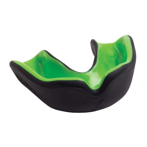 Gilbert Virtuo Dual Density Mouthguard Black/Green - Front View