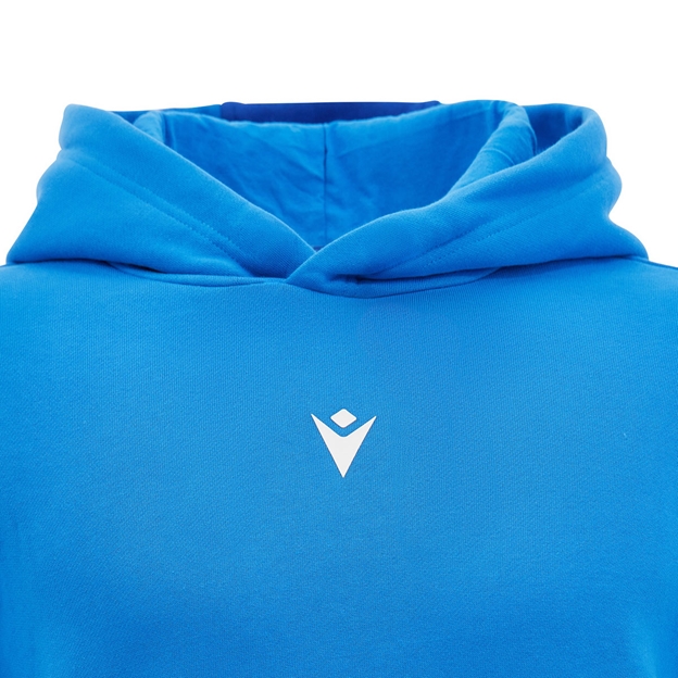 Scotland Kids Leisure Cotton Hoodie 26/27 Blue White and Green - Macron Logo Close-up