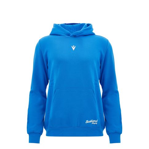 Scotland Kids Leisure Cotton Hoodie 26/27 Blue White and Green - Front View