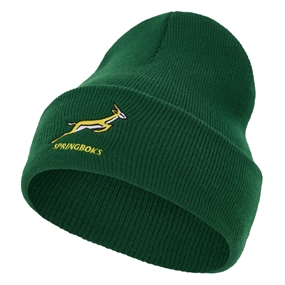 South Africa Springboks Adults Peak Beanie 26/27 Gorge Green - Front 3/4 View