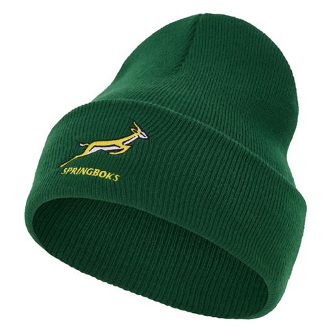 South Africa Springboks Adults Peak Beanie 26/27 Gorge Green - Front 3/4 View