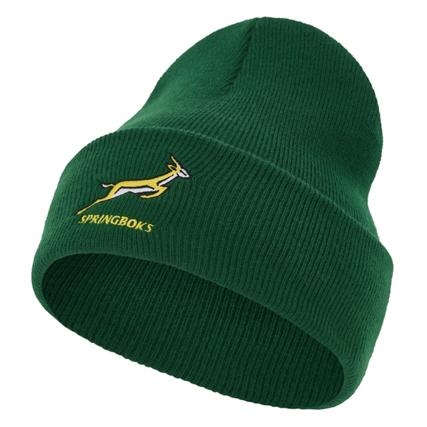 South Africa Springboks Adults Peak Beanie 26/27 Gorge Green - Front 3/4 View